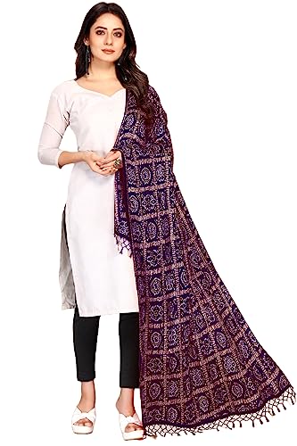 Chandrakala Bandhani Dupattas for Women Soft Lightweight Dupatta Shawl Scarf Wrap Chunni ((D273-P)3