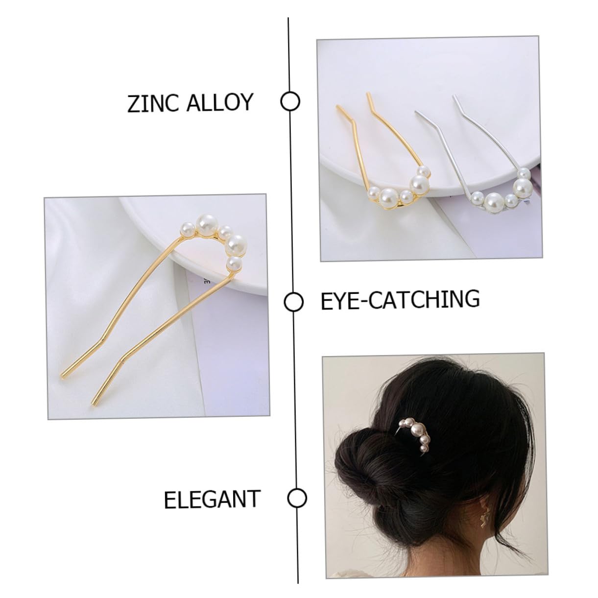 VICASKY 30 Pezzi Forcine Vintage U Shaped con Fermagli Leggeri per Acconciature Eleganti Accessori per Matrimoni e Party
