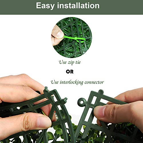 Kaszoo 12Pack 20"X20" Artificial Boxwood Grass Backdrop Panels Topiary Hedge Plant, Uv Protected Privacy Hedge Screen Faux Boxwood For Outdoor,Indoor,Garden,Fence,Backyard,Greenery Walls #TOP4