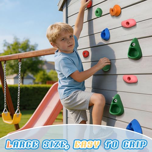 Image of 36 PCS Rock Climbing Wall For Kids, Rock Wall Climbing Holds, Adults Climbing Wall Grip Kits Holds Up To 230 Lbs For Outdoor Indoor Home Playground Play Set
