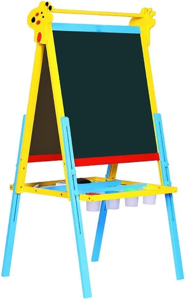 Drawing Board - Pupils Large Double-Sided Magnetic Children's Solid Wood Dust-Free Teaching Small Blackboard Can Be Raised and Lowered Graffiti Art Easel(E)