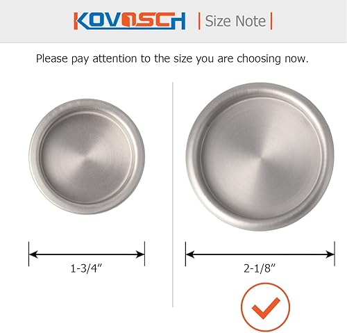 Miniatura 9 de KOVOSCH Paquete de 14 tiradores de dedo para puerta de armario, bronce aceitado, 2-18 pulgadas, tirador de puerta corrediza redonda, fácil