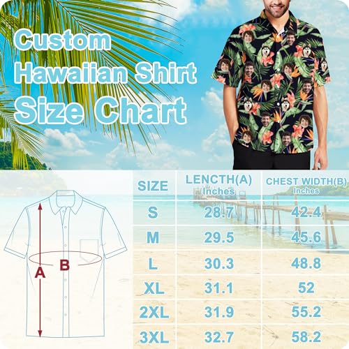 Custom Hawaiian Shirt with Pet Face Men Personalized Funny Hawaiian Shirts Tropical Floral Short Sleeve for Beach4