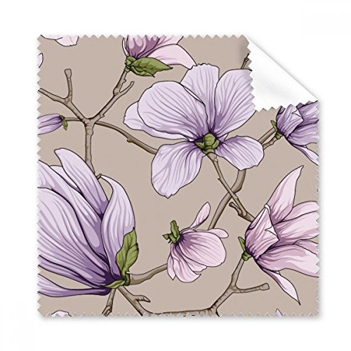Cadeau tissu nettoyant violet motif fleur pour lunettes et smartphone lot de 5