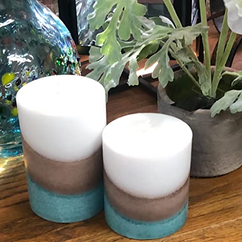 Wicks N More Cottage Charm Handmade Scented Layered Pillar Candle (3X4) #TOP2