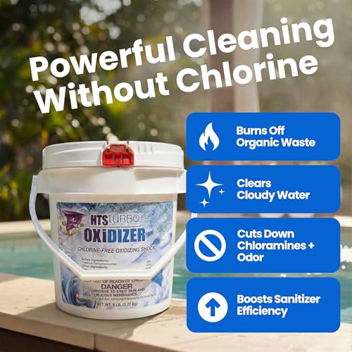 Image of Oxidizer Shock for Pools, Hot Tubs & Spas - 5 lbs Made in USA | Fast-Dissolving Oxidizing Shock for Pool | Non Chlorine Pool Shock Treatment | Non Chlorine Shock for Pool Clears Water