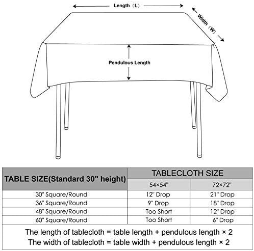 ABCCANOPY Square Tablecloth 72 x 72 Inch Square Table Cloth for Square or Round Tables in Washable Polyester Great for Wedding Party Restaurant Party Buffet Table