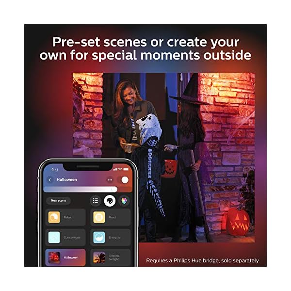 Philips Hue Econic Smart Outdoor Wandlaterne, Weiß & Farbe, unten (Hue Hub erforderlich, Smart Light Kompatibel mit Alexa, Apple Homekit & Google Assistant) – Bild 11