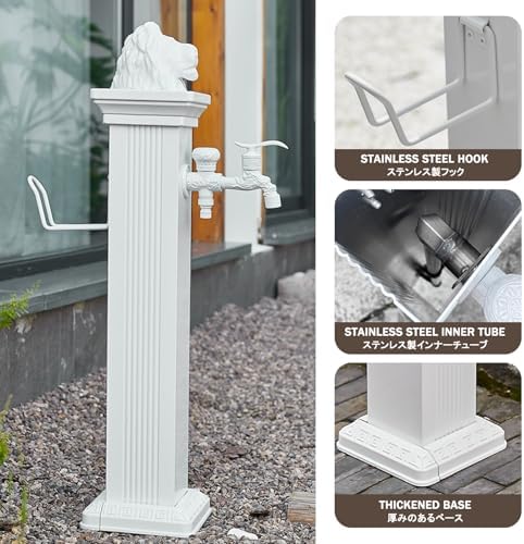 Outdoor Square Water Column Faucet for Courtyards - Easy Install Garden Water Feature for Villas & Ranches, Durable, Stylish, Perfect for Landscaping.
