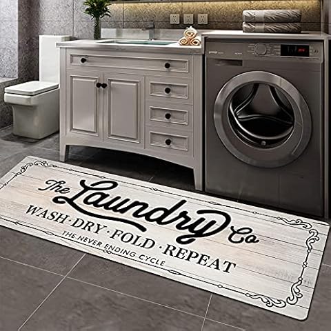 Pauwer Farmhouse Laundry Room Rug Runner Cover