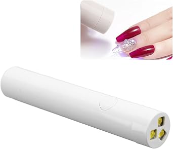 Brrnoo Nail Lamp, LED Nail Lamp Pen Portable Manicure Nail Dryer Light White Single Finger, Mini Flash Light for LED Gel Curing Lamp Light Handheld Nail Dryer