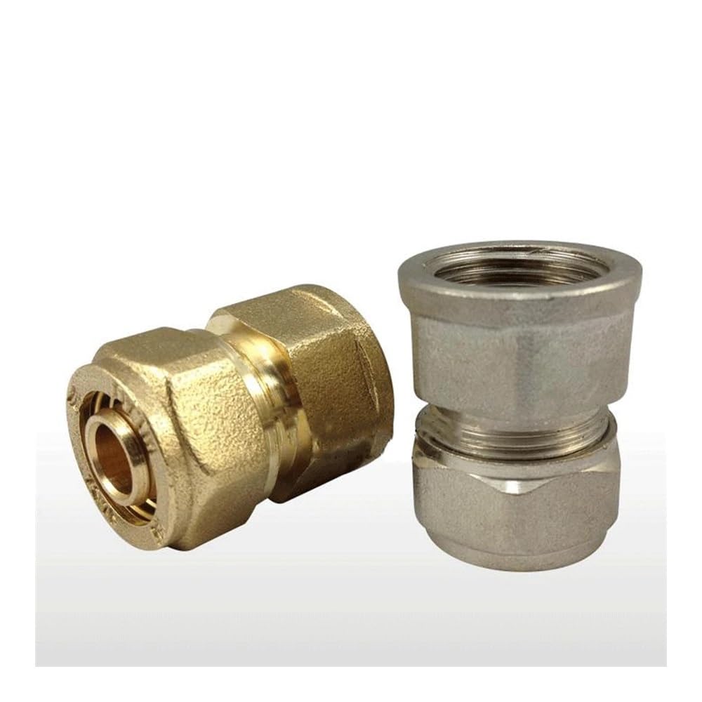 ICXLPMC 216 1418 1620 2025 2632 PEX-AL-PEX 1/2" 3/4" 1" BSPP Female Female Brass Straight Pipe Fitting for Solar Floor Heating(Brass,1216-DN15) ICXLPMC