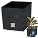 Produktbild KOTARBAU® Blumentöpfe 6,8 L Höhe: 20 cm Anthrazit Pflanzentopf aus Kunststoff Übertopf mit Innentopf Blumentopf Set wie Rattan Pflanzentopf Innen Außen
