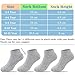 Duufin 12 Pairs Kids Athletic Ankle Socks Kid's Athletic Low Cut Socks Half Cushion Sports Sock for Boys Girls, Gray, 4-6Years
