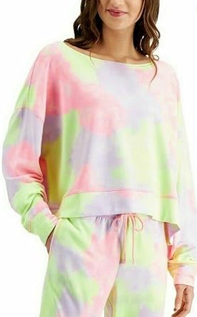 Jenni by Jennifer Moore On Repeat Super Soft Crew Sleep Top Pink Small