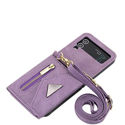 Étui portefeuille Samsung Flip4 violet : fini les chutes