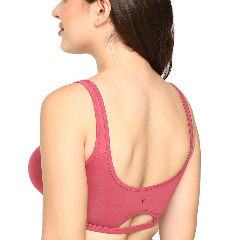Image of BLOSSOM Women's Anti- Microbial Treated Fabric Double-Layered Cups, Keyhole Back Design, and Easy Slip-On Everyday Bra Aesthetic Bra