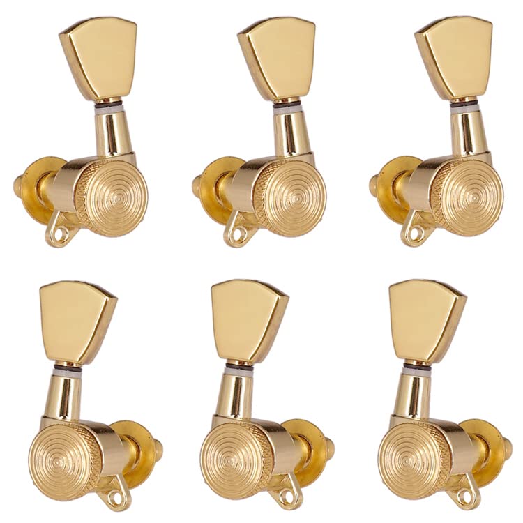 6 pezzi per chitarra sigillati piccoli pioli di accordatura per sintonizzatori con serratura per parti di chitarra elettrica acustica (3L3R, oro)