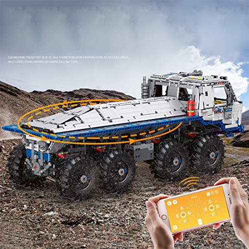 LIND Technik Ferngesteuert LKW Tatra T813 8x8 PROFA, 3647 Klemmbausteine 1:8 2.4G/APP Technik LKW mit 9 Motoren und… – Bild 3