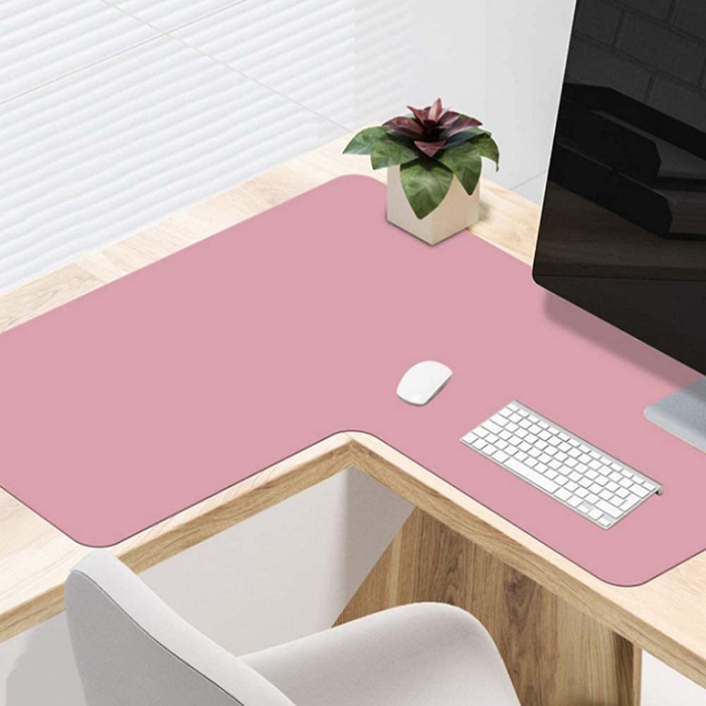 Customize Desk Pad Corner Computer Desk Mat L Shaped Writing/Gaming Mat,PU Leather Mousepad Laptop Keyboard Mat,Waterproof Table Protector Blotter