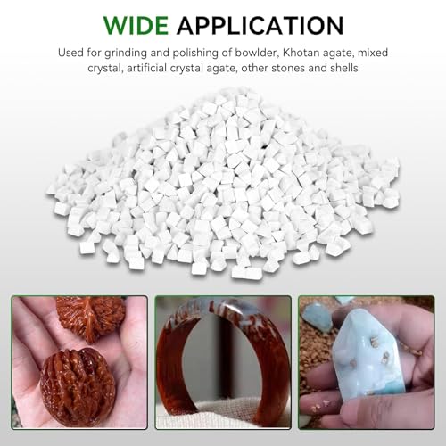 HERCHR Rock Tumbling Ceramic Filler, Rock Tumbler Grit, Tumbling Ceramic Filler Media, Ceramic Triangle Abrasive zur Verwendung in vibrierenden Tumblern oder rotierenden Tumblern 4 mm 500 g