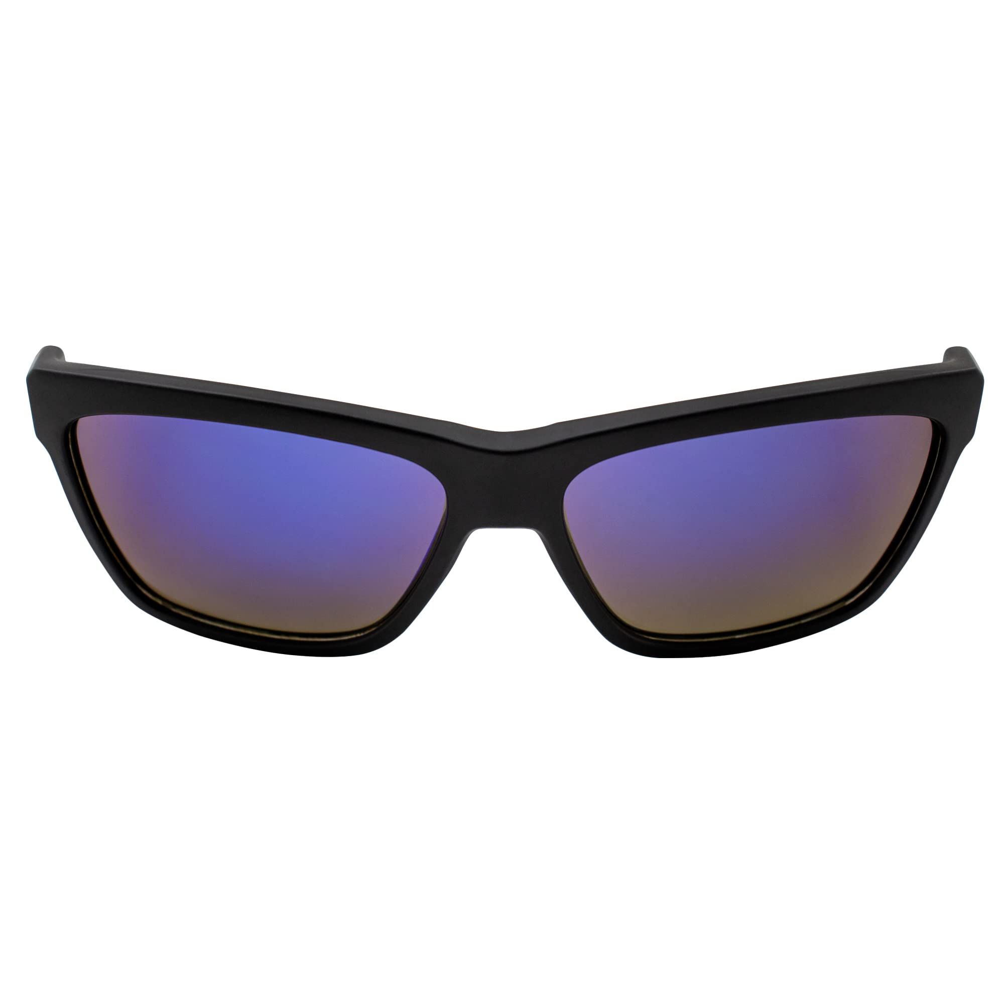 AlterImage Blaze Sports Retro Sunglasses for Men or Women Black Frame w/Coinjected Rubber Tips & G-Tech Blue Lenses