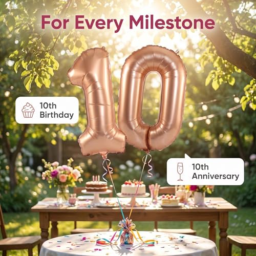 Image of YPSelected 32 Inch Large Foil Helium Number Balloon Birthday Wedding Party 0-9 (Orange, 0)