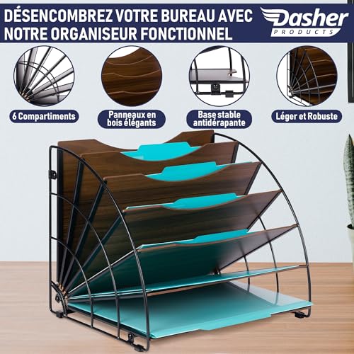 Organisateur de bureau en éventail 6 compartiments modulables - 3