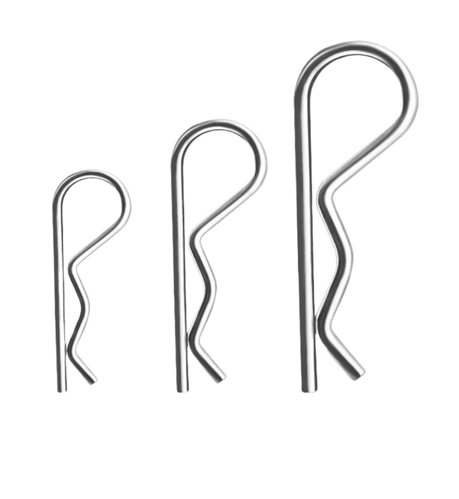 10-100 Uds M1 -M4 M5 M6 M7 Resorte Tipo R Pasador de chaveta Clips de retención Onda R Pin Abrazadera Pelo Tractor Pin for Coche (Size : 100pcs, Color : M5x100)