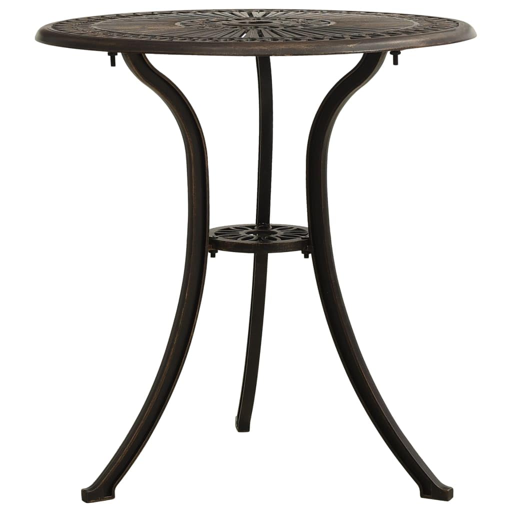 Garden Table Bronze Cast Aluminum Medium Durable,Durable Outdoor Table with Round Design, Stainless Steel Patio Furniture for Garden, WeatherResistant and Stylish, Small Gatherings Patio Furniture