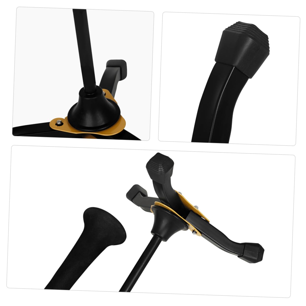 Supporto Pieghevole Nero per Clarinetto Struttura Triangolare | Base Stabile in Metallo e Spugna, per Strumenti a Fiato e Flauto, Adatto a Principianti e Professionisti