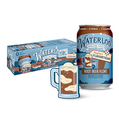 Image of Waterloo Sparkling Water, Root Beer Float Naturally Flavored, 12 Fl Oz Cans (Pack of 12) - Zero Calories and Zero Sugar or Sweeteners