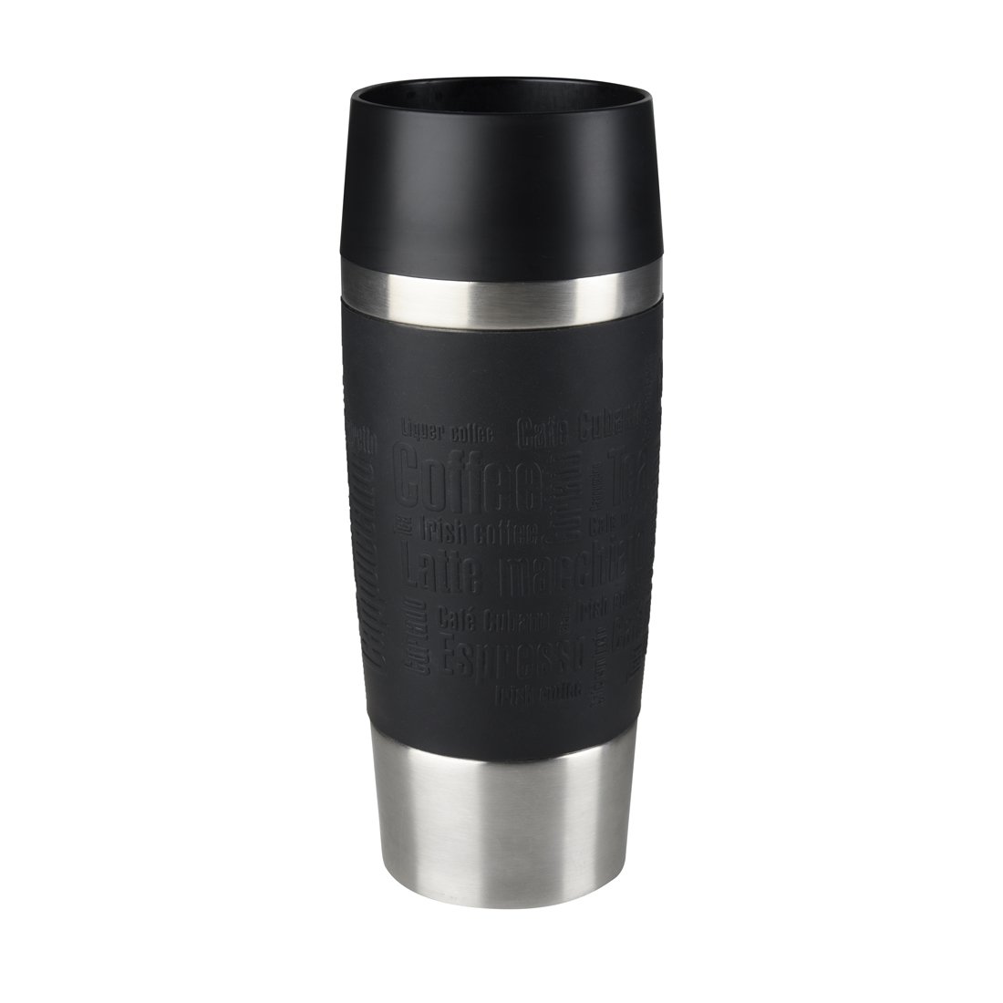 Emsa Standard-Design Travel Mugs, schwarz/blau, 2 x 360ml