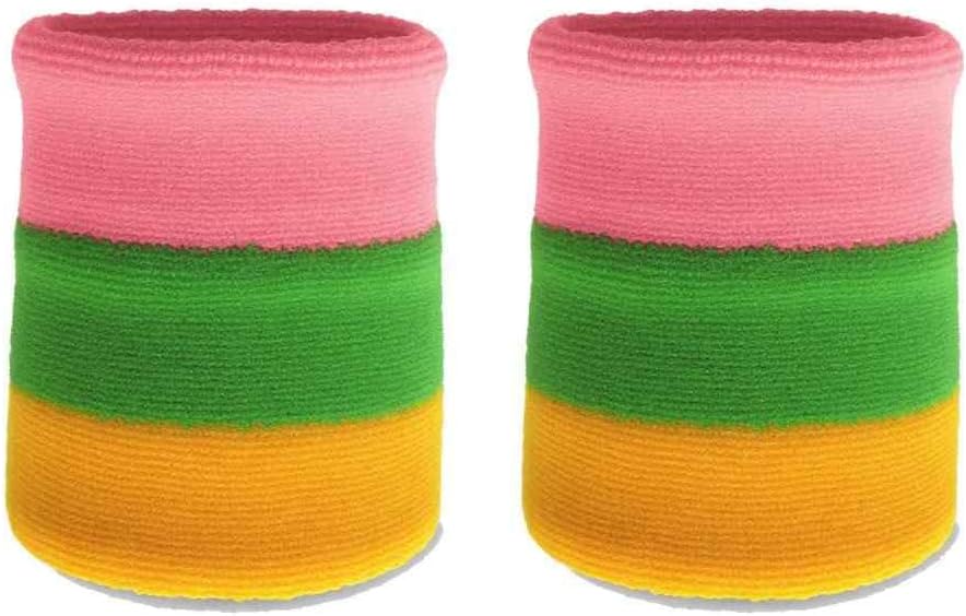 Couver マルチカラー メンズ レディース スポーツリストバンド スウェットバンド 1組