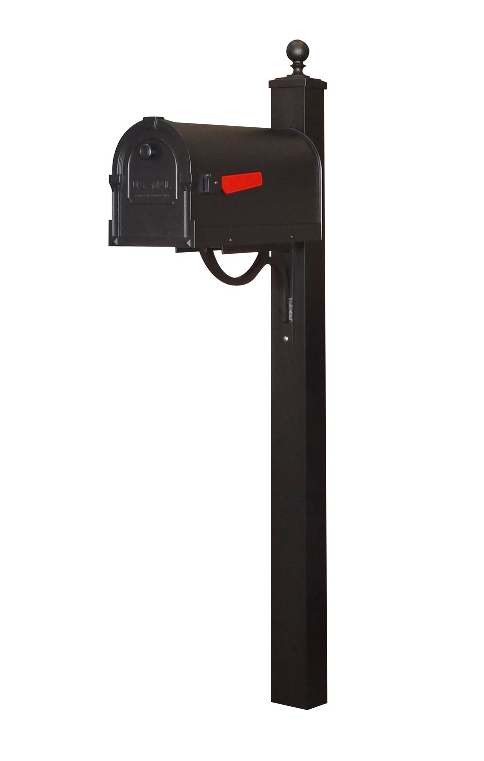 Special Lite Savannah Curbside Mailbox with Springfield Mailbox Post - Black