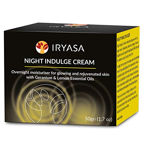 Iryasa Night Indulge Cream - Natural Face Cream for Dry Skin - Vegan Anti Aging Night Cream for Women - Firming Cream for Face and Neck - Organic Vitamin C Moisturizer for Face - 1.7oz
