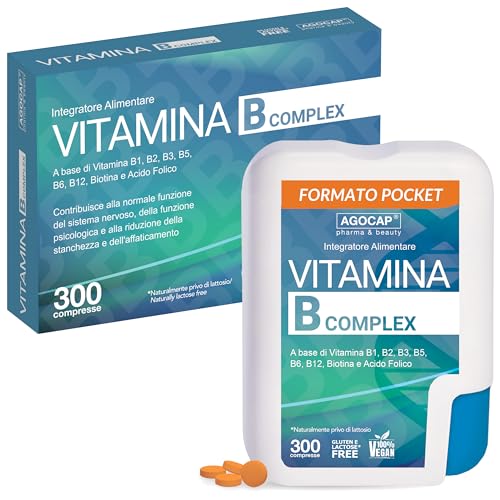 VITAMINA B - INTEGRATORE STANCHEZZA: Ogni compressa di Vitamina B Complex offre una completa gamma di vitamine del gruppo B, tra cui B1, B2, B3, B5, B6, B8 (biotina), B9 (acido folico) e B12. Contribuisce alla riduzione di stanchezza e affaticamento, essenziale per il metabolismo energetico e il sistema nervoso.