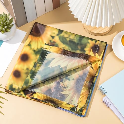 Image of Hortsun 4 Pack 4 x 2 Feet Fluorescent Light Covers, Magnetic Light Filters for Classroom Ceiling, Decorative Lights Shade for Office Home Hospital(Sunflower)