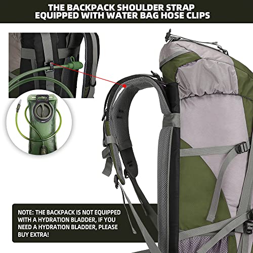 Image of King'sGuard 70L Hiking Backpack with Rain Cover Lightweight Waterproof Travel Camping Backpack Large Backpacking Pack