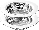 2 Pcs Sink Drain Strainer for Kitchen Sinks Strainer with Large Wide Rim 4.5' Diamete