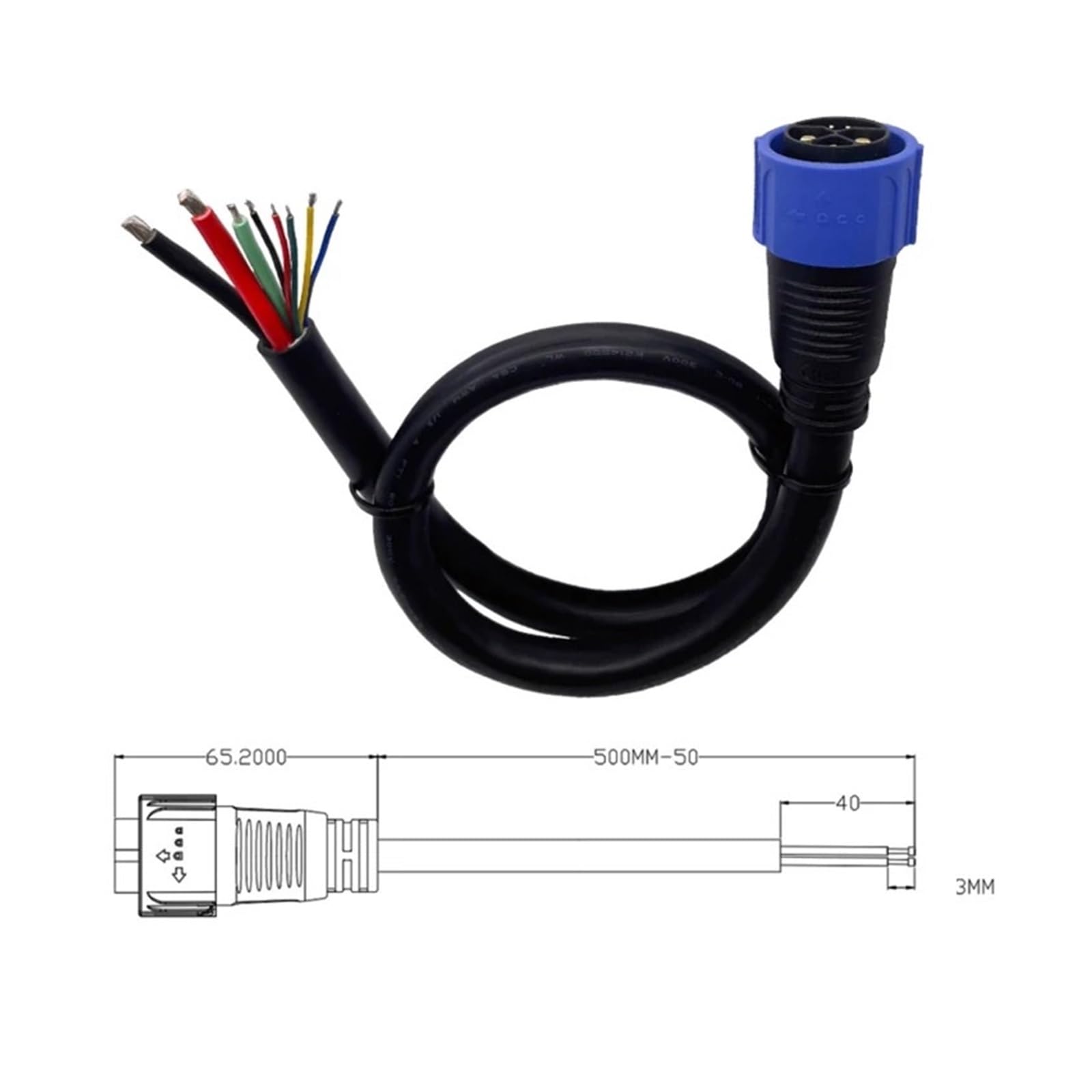 Cable de Enchufe Carga for vehículo eléctrico M23/M25 2 + 1 + 5, línea conexión Impermeable con Bloqueo automático, alimentación Macho y Hembra(Plug Wire-E)