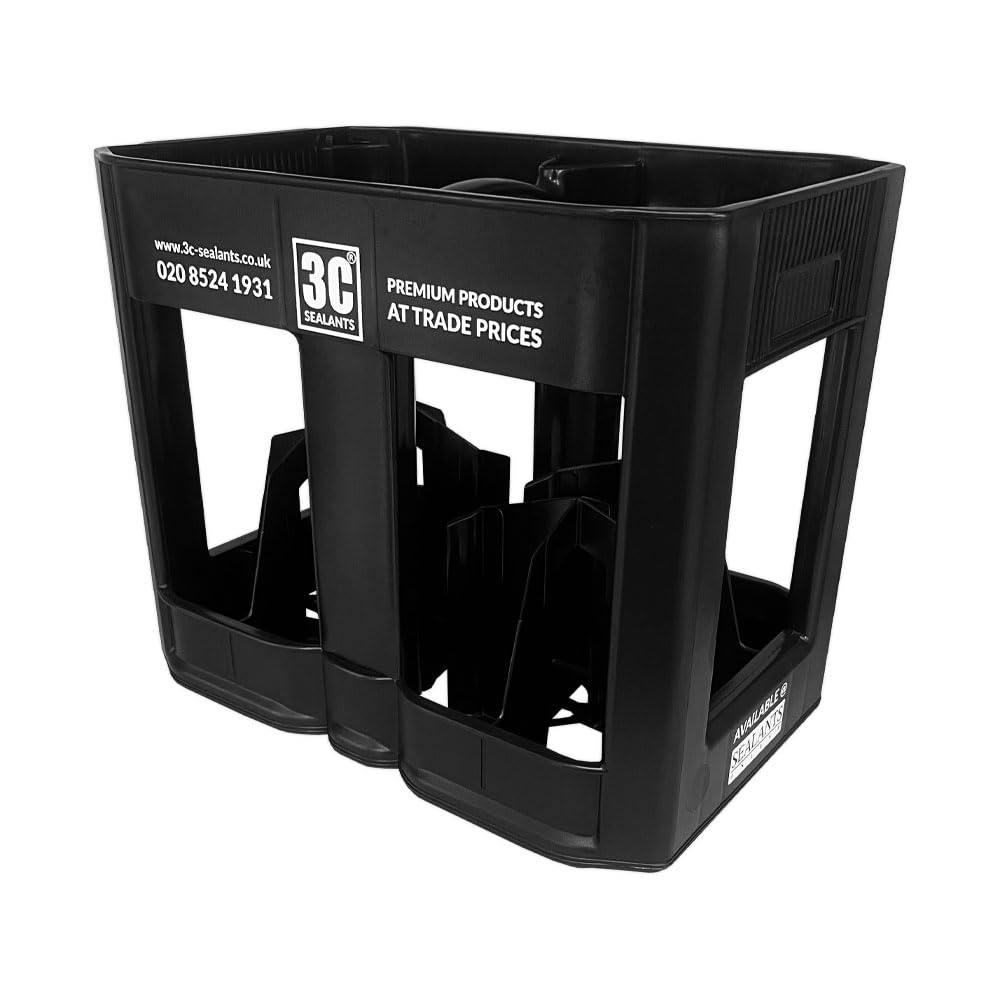3C Sealants Sealant Cartridge Crate – Holds 12 Silicone & Adhesive Tubes – Heavy Duty Storage & Transport Box for Mastic, Sealants & Fillers – Robust Organiser for Site & Workshop Use