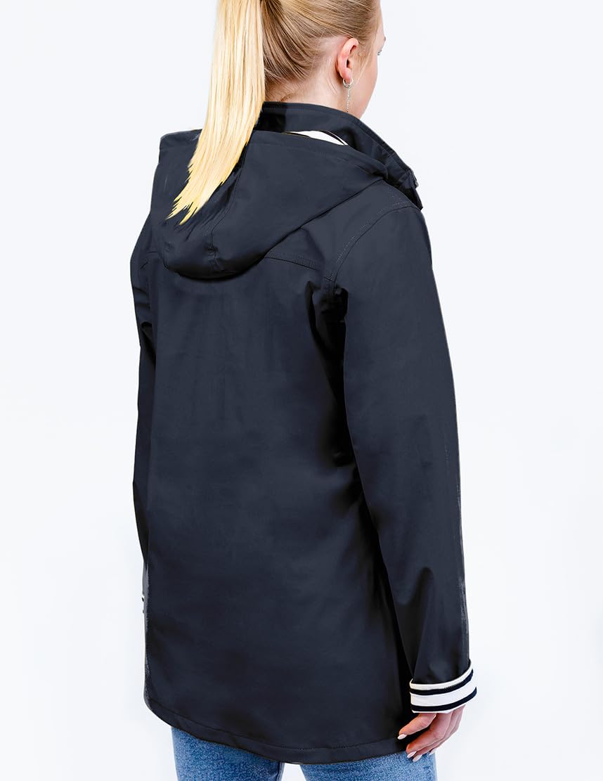 Breizh Ocean - Ciré Femme Imperméable - du XS au 4XL - Création Française GUIDEL - Manteau Femme à Capuche - Veste Imperméable avec Couture Impermeable
