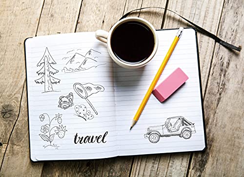 Lytek Faux Leather Lined Journal Notebooks With 120 Gsm, Hardcover Executive Notebook, 5.25 X 8.25 Inches For Writing - Date Mark, Inner Pocket, Ribbon Mark & Elastic Closure (Grey, Pack Of 6) #TOP5