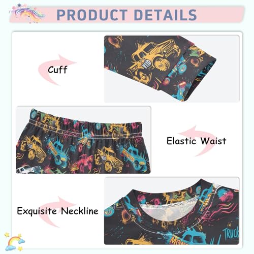 ALAZA Colorful Truck Cute Pajamas Long Sleeve Sleepwear 2-Piece Pajama Set4