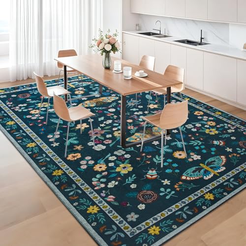 Tapete area 5x7 para sala, suave y lavable verde miniatura 3
