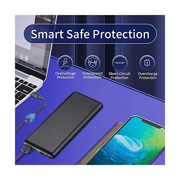 Portable-Charger-Power-Bank-30000mAh-Huge-Capacity-External-Battery-Pack-Dual-Inputs-with-Intelligent-LCD-Display-Compatible-with-Smart-PhonesAndroid-DevicesTablets-and-Others2021-Version-Black Portable Charger,22.5W PD/QC3.0 Super Fast Charge 30000mAh Power Bank with Flashlight Type-C in/Out Built-in 4 Cables 6 Outputs Phone Holder Quick Phone Charging Battery Pack Compatible Smart Devices