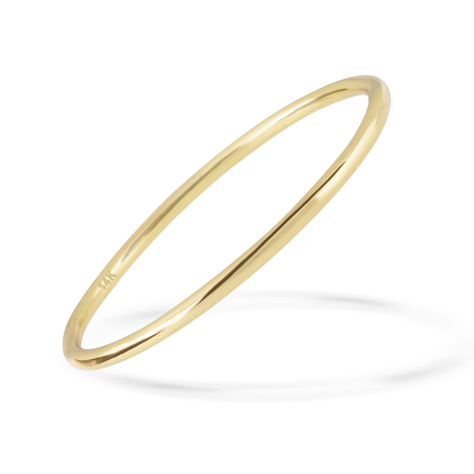 JULIETTE COLLECTION14K Yellow Gold Polished Slim Thin Stackable Band Rings for Women - Assorted Thickness and Ring Sizes