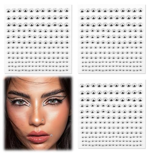 WFPPSK 3 Piercings de labios y nariz falso Punk de ceja falsos pernos prisioneros bolas plateadas no penetrantes para etiqueta de ombligo, 3mm, 4mm