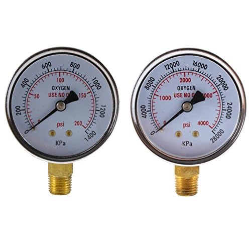 Low and High Pressure Gauges for Oxygen Regulator – 2.5 inches (PAIR)